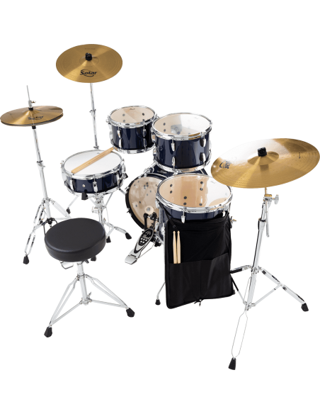 RSS505BCC-743 - Fusion 20" 5 fûts - Royal Blue Metallic + B-50 + pack Sabian Solar 3 cymbales