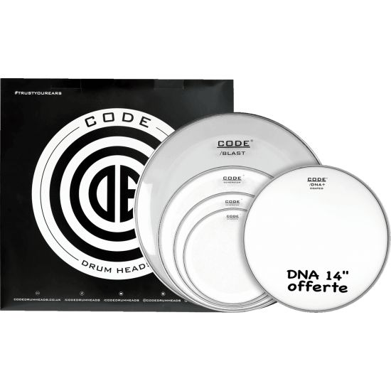 copy ofcopy ofSet de peaux TOM PACK SIGNAL Lisse STANDARD + Caisse claire 14" DNA Sablée