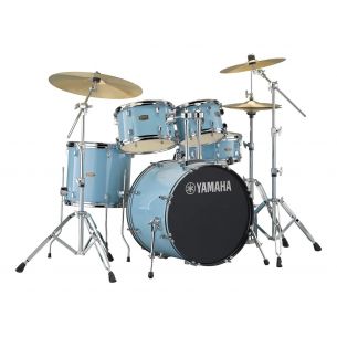 RYDEEN 5-fûts Fusion 20" Gloss Pale Blue - avec pack d'accessoires et cymbales Paiste