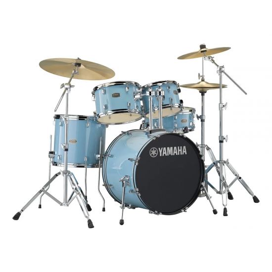 RYDEEN 5-fûts Fusion 20" Gloss Pale Blue - avec pack d'accessoires et cymbales Paiste