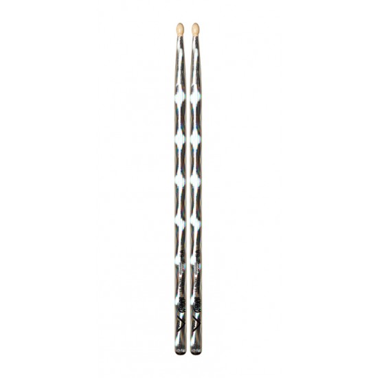 VCS5A - Baguettes de Batterie Hickory CLRWRP 5A SILVER OPTIC WD-TIP