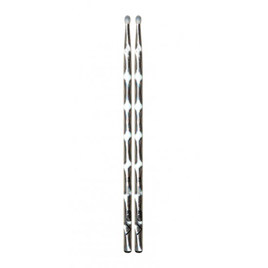 VCS5AN - Baguettes de Batterie Hickory CLRWRP 5A SILVER OPTIC NY-TIP