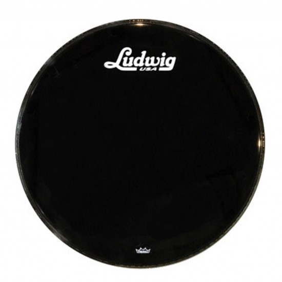 LW1026P3ESV Peau de grosse caisse Remo Powerstroke 3 noire 26" avec logo en écriture cursive