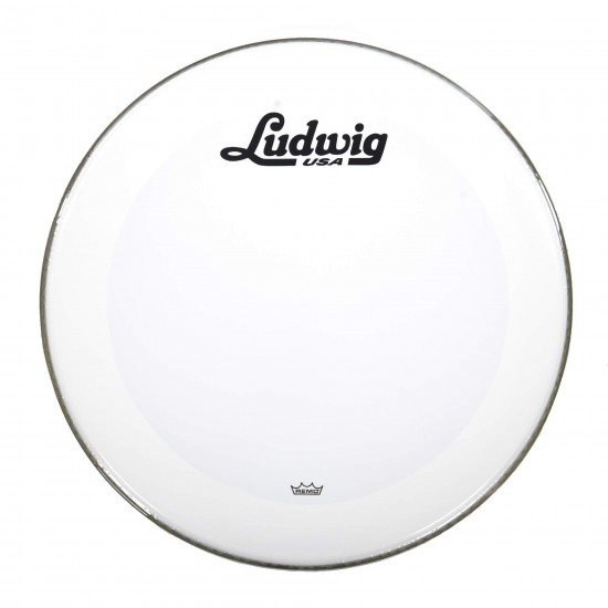 LW1218P3SWV Peau de grosse caisse 18'' Powerstroke 3 Blanc lisse avec logo Vintage noir