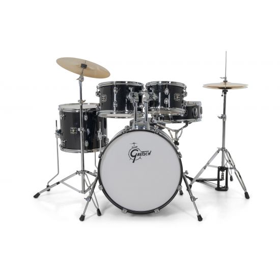 Drum Set Gretsch Renegade GR 5-Fûts20" Black Mist + pack hardware + siège + cymbales
