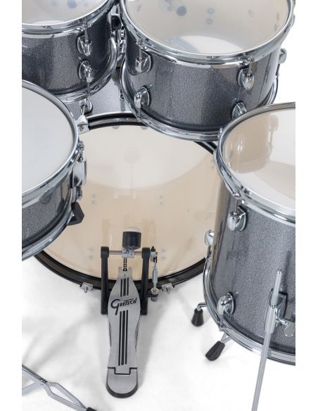 Drum Set Gretsch Renegade GR 5-Fûts20" Grey Sparkle + pack hardware + siège + cymbales