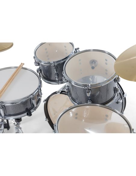 Drum Set Gretsch Renegade GR 5-Fûts20" Grey Sparkle + pack hardware + siège + cymbales