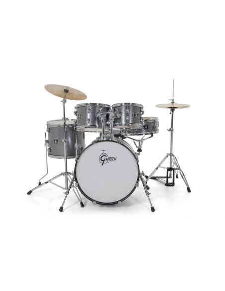 Drum Set Gretsch Renegade GR 5-Fûts20" Grey Sparkle + pack hardware + siège + cymbales