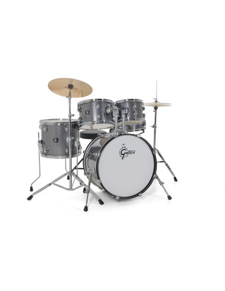 Drum Set Gretsch Renegade GR 5-Fûts20" Grey Sparkle + pack hardware + siège + cymbales