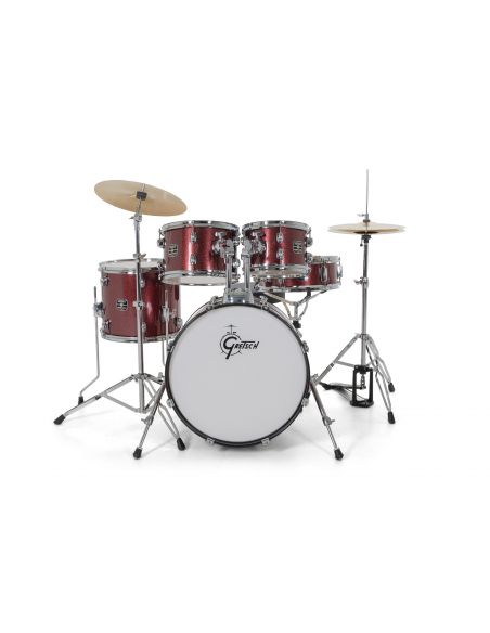 Drum Set Gretsch Renegade GR 5-Fûts20" Ruby Sparkle + pack hardware + siège + cymbales