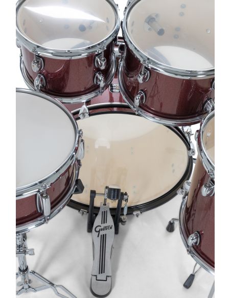 Drum Set Gretsch Renegade GR 5-Fûts20" Ruby Sparkle + pack hardware + siège + cymbales