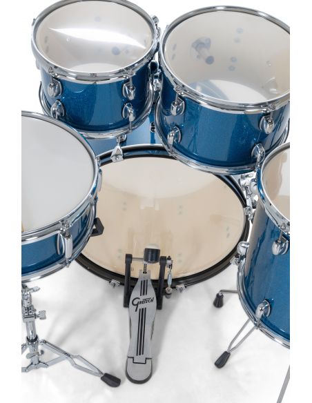 Batterie Gretsch Renegade GR 5-Fûts20" Blue Sparkle + pack hardware + siège + cymbales