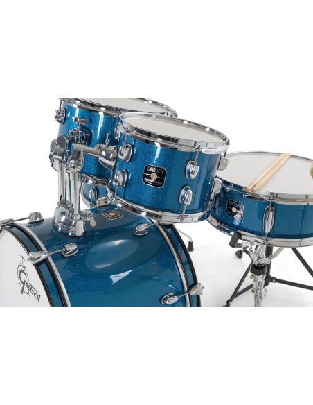 Drum Set Gretsch Renegade GR 5-Fûts20" Blue Sparkle + pack hardware + siège + cymbales