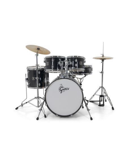 Drum Set Gretsch Renegade GR 5-Fûts20" Black Mist + pack hardware + siège + cymbales