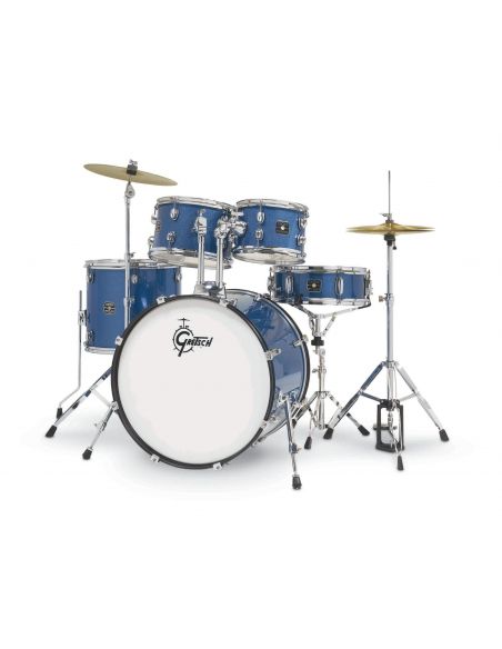 Batterie Gretsch Renegade BD 5-Fûts22" Blue Sparkle + pack hardware + siège + cymbales