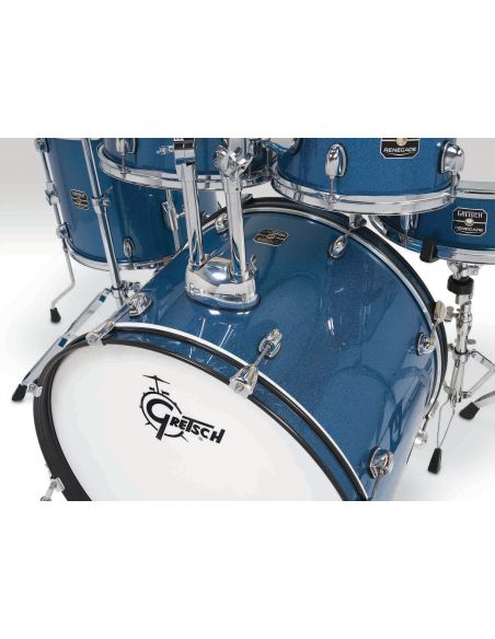 Batterie Gretsch Renegade BD 5-Fûts22" Blue Sparkle + pack hardware + siège + cymbales