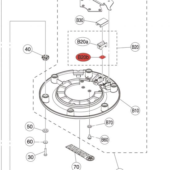 PLAQUE DE SUPPORT EN NYLON - TP65S DTP4KSP