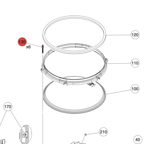 BOULON À CLÉ DE TAMBOUR SEMS 40 MM - KP128