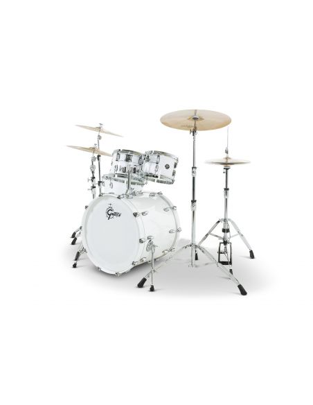 Drum-Set Grestch 4 shells - Renown Maple 22" - White Piano