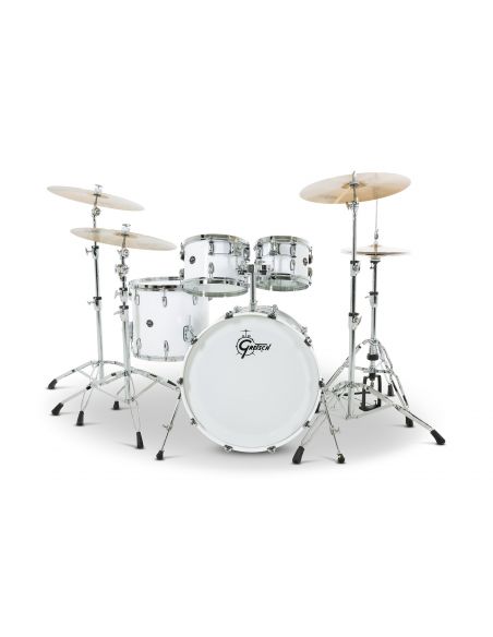 Drum-Set Grestch 4 shells - Renown Maple 22" - White Piano