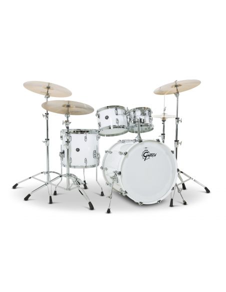 Drum-Set Grestch 4 shells - Renown Maple 22" - White Piano