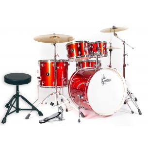 Set de Batterie Greatsch Energy 22" - Rouge - Set de Hardware 5 Pièces inclu