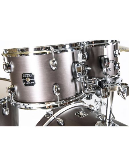 Drum Set Gretsch Energy Serie 22" - Grey Steel - With Hardware 5 Pieces Set