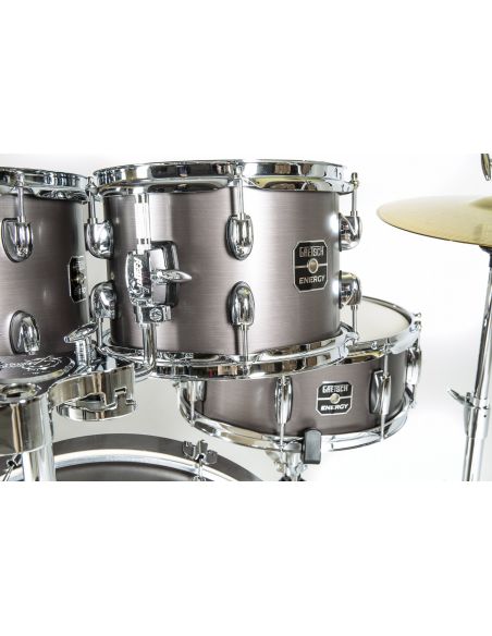 Drum Set Gretsch Energy Serie 22" - Grey Steel - With Hardware 5 Pieces Set