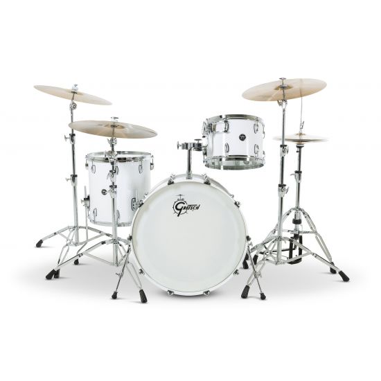 Drum-Set Grestch 3 shells - Renown Maple 24" - White Piano