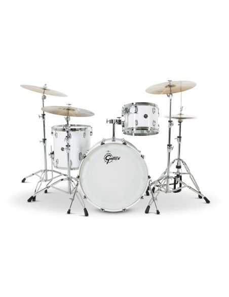 Drum-Set Grestch 3 shells - Renown Maple 24" - White Piano