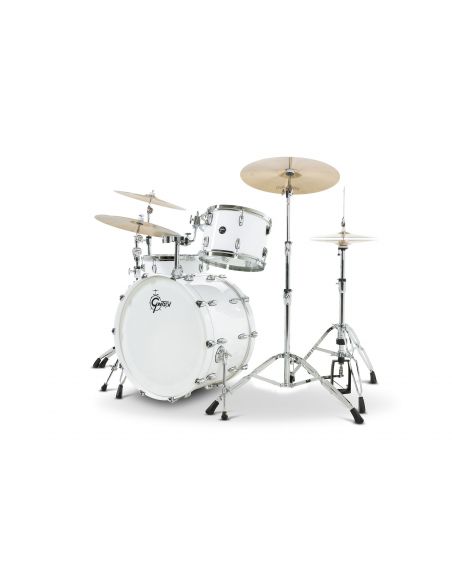 Drum-Set Grestch 3 shells - Renown Maple 24" - White Piano