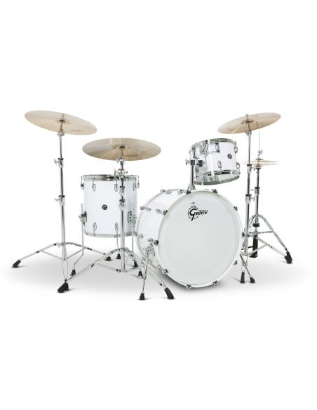 Drum-Set Grestch 3 shells - Renown Maple 24" - White Piano