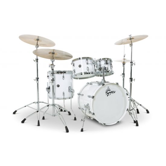 Drum-Set Grestch 4 shells - Renown Maple 20" - White Piano