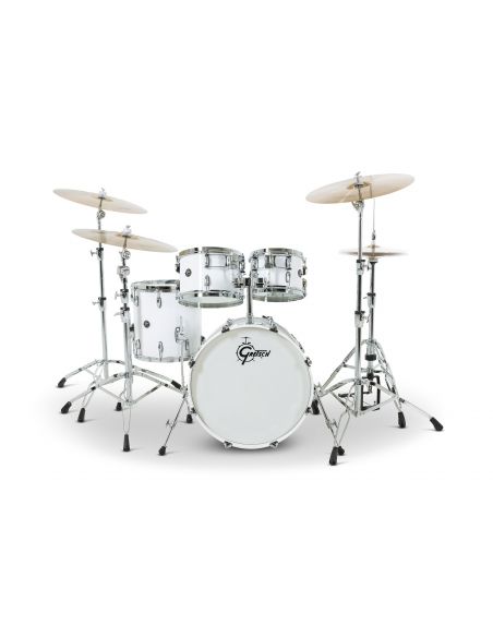 Drum-Set Grestch 4 shells - Renown Maple 20" - White Piano
