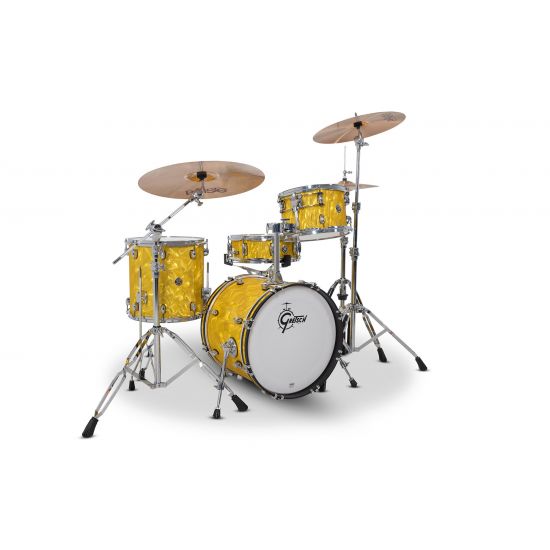 Drum-Set Grestch 4 shells - Catalina Club 18" - Yellow Satin Flame