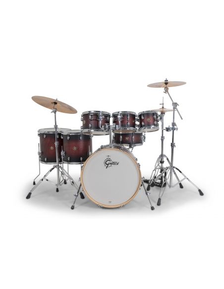 Drum-Set Grestch 7 shells - Catalina Maple 22" - Satin Deep Cherry Burst