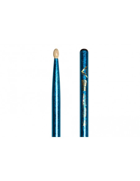 VCB5A - Baguettes de batterie Color Wrap 5A Blue Sparkle Wood Tip