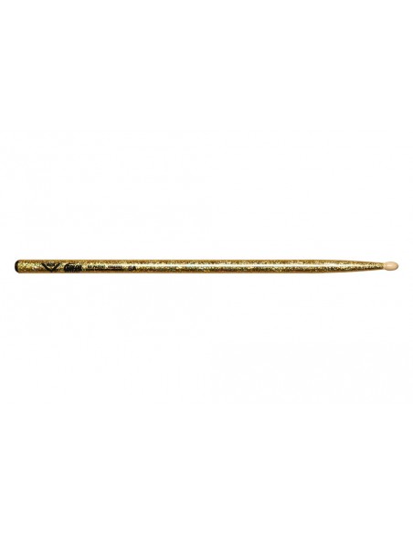 VCG5A - Baguettes de batterie Color Wrap 5A Gold Sparkle Wood Tip