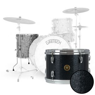 Floor Tom USA Broadkaster Nitron Wrap - Black Sparkle