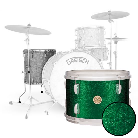 Floor Tom USA Broadkaster Nitron Wrap - Green Sparkle