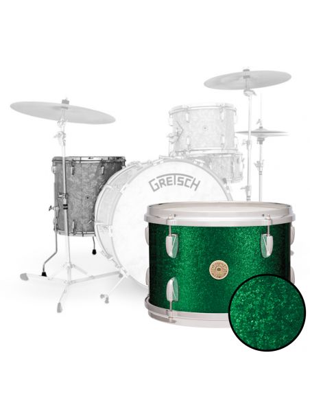 Floor Tom USA Broadkaster Nitron Wrap - Green Sparkle
