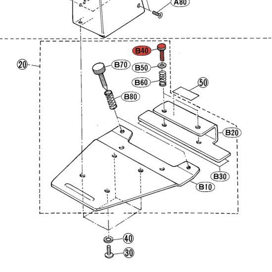 Hand-knob bolt 6X25 KP80