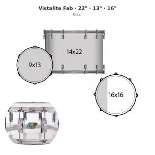 Vistalite Fab 3-piece shell pack 22" - Clear