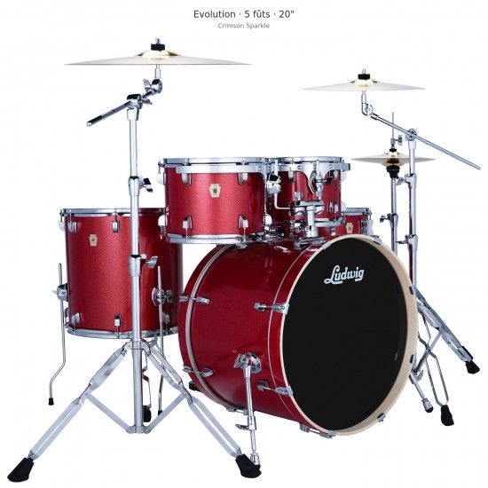 5 fûts Evolution 20" avec hardware - Crimson Sparkle