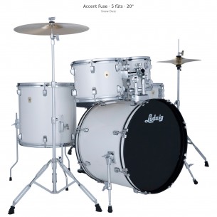 Accent Fuse 5-piece complete drum kit 20" - Snow Dust