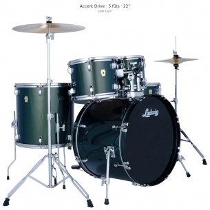 Accent Drive 5-piece complete drum kit 22" - Jade Dust