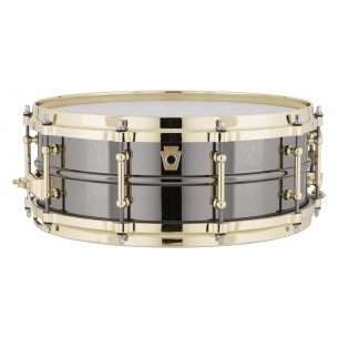 LB416BT Caisse claire Black Beauty 14" x 5" coquilles tubulaires, accastillage laiton, P88 - Laiton noir nickelé
