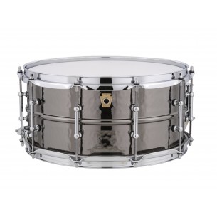 LB417KT Caisse claire Black Beauty 14" x 6,5" fût martelé, coquilles tubulaires - Laiton noir nickelé