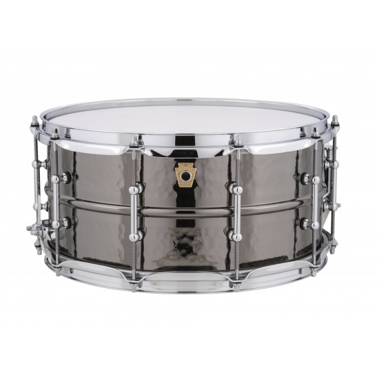 LB417KT Caisse claire Black Beauty 14" x 6,5" fût martelé, coquilles tubulaires - Laiton noir nickelé