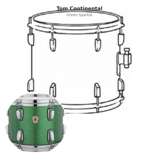 Tom Continental 10" x 7" - Green Sparkle